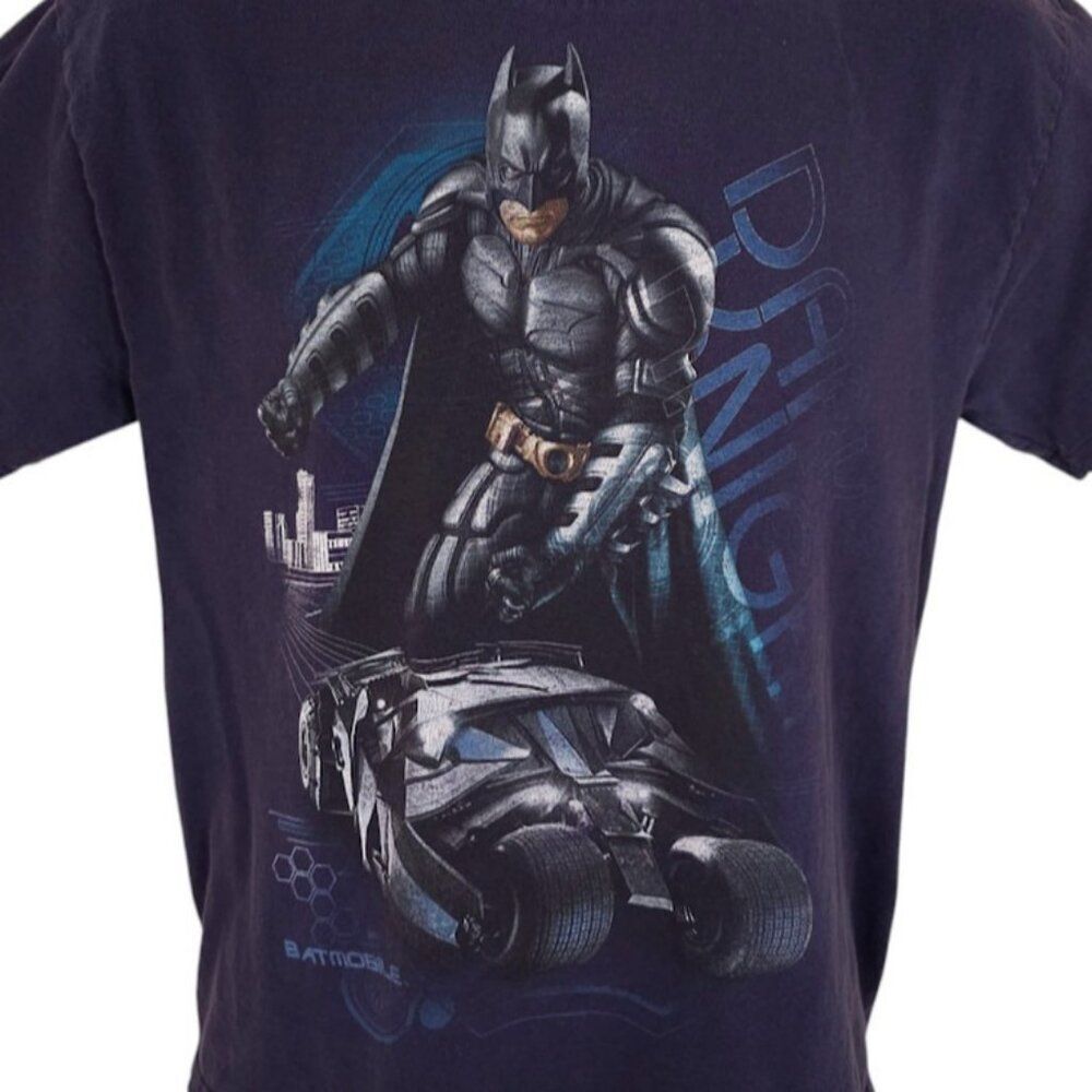 Batman T Shirt Mens Size Small Blue The Dark Night Batmobile DC Comics